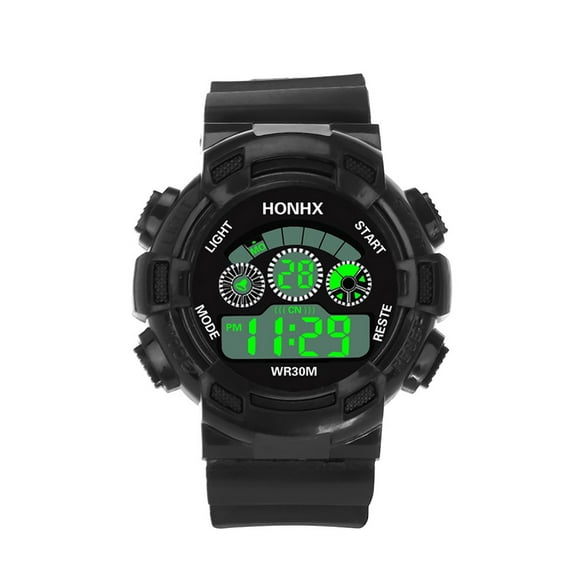 Fsqjgq Luminous Sports Watches for Men Waterproof Alarm Clock Wristwatch LED Date Digital Analog Watch C