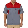thumbnail image 1 of Fsqjgq Mens Work Shirts High Visibility T Shirt Short Sleeve Button down Reflective Construction Shirt Blouse Red M, 1 of 4