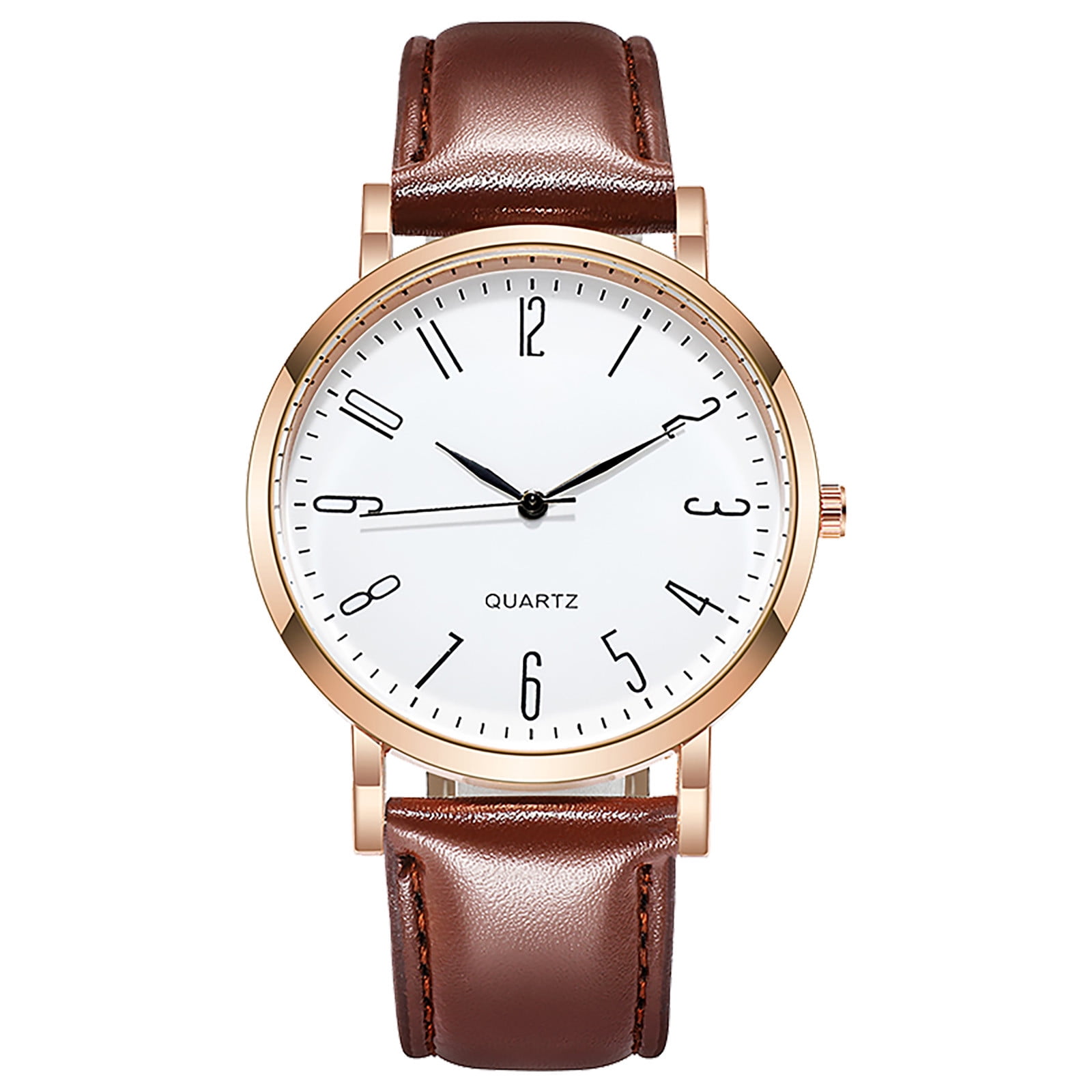 dress watch brown strap 38MM Men's Dress Watch | Orange Dial