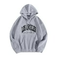 thumbnail image 1 of Fsqjgq Oversized Sweatshirt for Women Fashion Letters Y2K Hoodie Teen Girls Cute Fall Pullover Drawstring Jacket with Pockets Grey S, 1 of 4