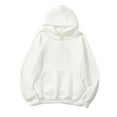 thumbnail image 1 of Fsqjgq Oversized Sweatshirt for Women Men Solid Color Plus Size Design Hoodies Long Sleeve Pullover Fall Jacket with Pockets White S, 1 of 3