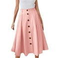 thumbnail image 1 of Fsqjgq Pencil Skirt Business Casual Skirts for Women Midi Skirt Western Skirt Vintage High Waisted Button Pleated Skirt Versatile Casual Basic Maxi Long Skirts Swing Split Leisure Work Skirts XXL, 1 of 8