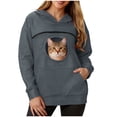 thumbnail image 1 of Fsqjgq Womens Fleece Hoodie with Kangaroo Pet Pocket, Sweatshirt for Holding Small Cats and Dogs, 1 of 8