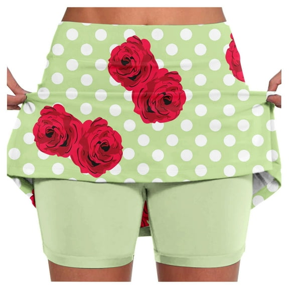 Fsqjgq Pleated Skirt Boho Skirts for Women Jean Skirt Skorts for Women Denim Tennis Skirt Golf Skorts Athletic High Waist with Pockets Inner Shorts Sport Workout Pleated Mini Skirt Underpants XL