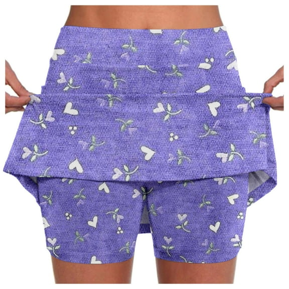 Fsqjgq Pleated Skirt Boho Skirts for Women Jean Skirt Womens Mini Skirt Women's Tennis Skirts High Waisted Mini Skirt with Pockets Inner Shorts for Athletic Skorts Sports Running Pleated Skirt M