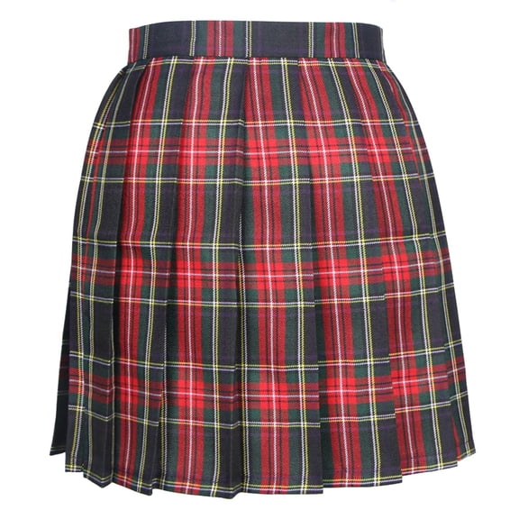Fsqjgq Pleated Skirt Business Casual Skirts for Women Plaid Skirt Falda Blue Jean Skirts for Women Pleated Skirt Plaid Pattern Mini Campus Skirt High Waist Knee Length High Waisted Black Skirts M