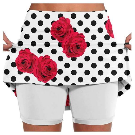 Fsqjgq Pleated Skirt Gothic Skirts for Women Mini Skirt Gauze Skirts for Women Tennis Skirt Golf Skorts Athletic High Waist with Pockets Inner Shorts Sport Workout Pleated Mini Skirt Underpants 5XL