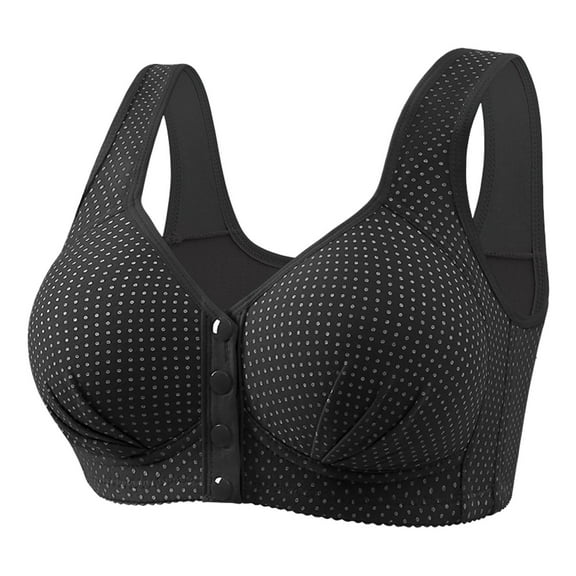 Fsqjgq Plus Size Front Closure Bras for Women Elderly Mother's Underwear Cotton Bralettes Full Coverage Push Up Sports Bra Comfort Soft Everyday Bras 46