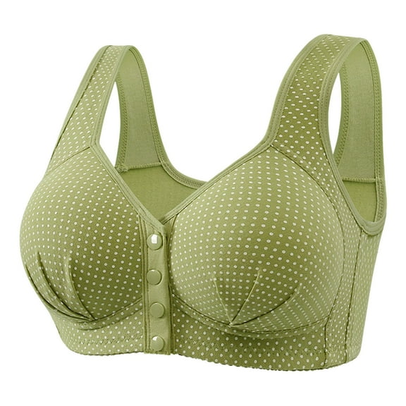 Fsqjgq Plus Size Front Closure Bras for Women Elderly Mother's Underwear Cotton Bralettes Full Coverage Push Up Sports Bra Comfort Soft Everyday Bras 42