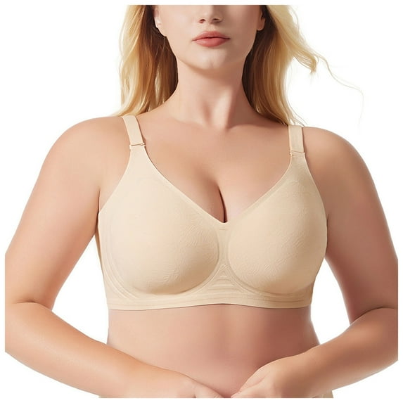 Fsqjgq Plus Size Push Up Bras for Women Jelly Seamless Sports Bra Sexy Back Support Full Coverage Wireless Bra Bralettes Comfort Underwear S