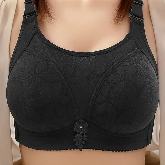 Fsqjgq Plus Size Wireless Bras for Women Elderly Mother's Underwear Gathered Collecting Vice Push Up Bra Bralettes Full Coverage Everyday Bras 38