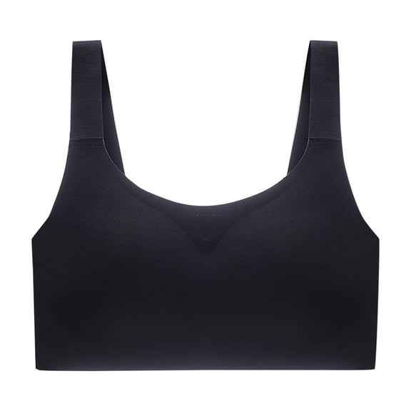 Fsqjgq Plus Size Wireless Bras for Women Full Coverage Seamless Sports Bra Comfort Soft Underwear Retraction and No Sag Push Up Bra Sleep Bralettes L