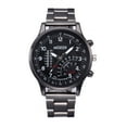 thumbnail image 1 of Fsqjgq Quartz Watches for Men with Stainless Steel Mesh Expansion Band Digital Analog Watch, 1 of 2