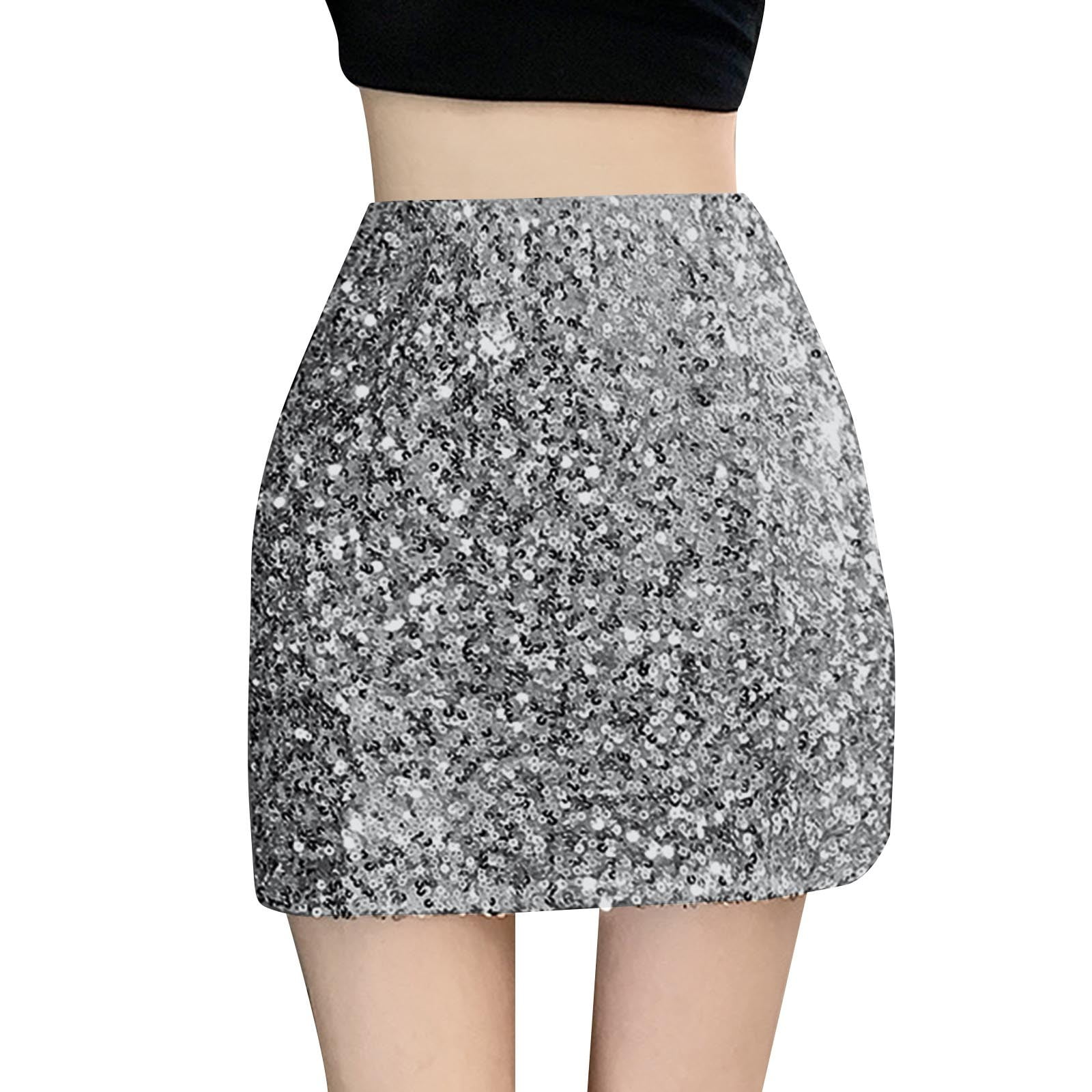 Gray Sequin Fashion Short Skirt main image 1