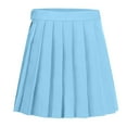 thumbnail image 1 of Fsqjgq Skater Skirt Business Casual Skirts for Women Plaid Skirt Falda Navy Blue Skirt Japanese Pleated Skirt Pleated Skirt Cute Ruffle Skirt Mini Comfortable Fashion Casual Beautiful Plain Color XL, 1 of 4