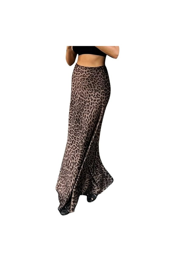 Skater Skirt Gothic Skirts for Women Cargo Skirt Falda Denim Skort Leopard Print Skirt For Women Sexy Fishtail Maxi Skirt With Bodycon Fit For Spring Elegant Floor Length Skirt S