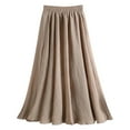 thumbnail image 1 of Fsqjgq Skater Skirt Gothic Skirts for Women Cargo Skirt Midi Skirts for Women Summer Cotton Maxi Skirt High Waisted Mid Length A Line Loose Elastic Belt Pleated Skirt Versatile White Skirts M, 1 of 3