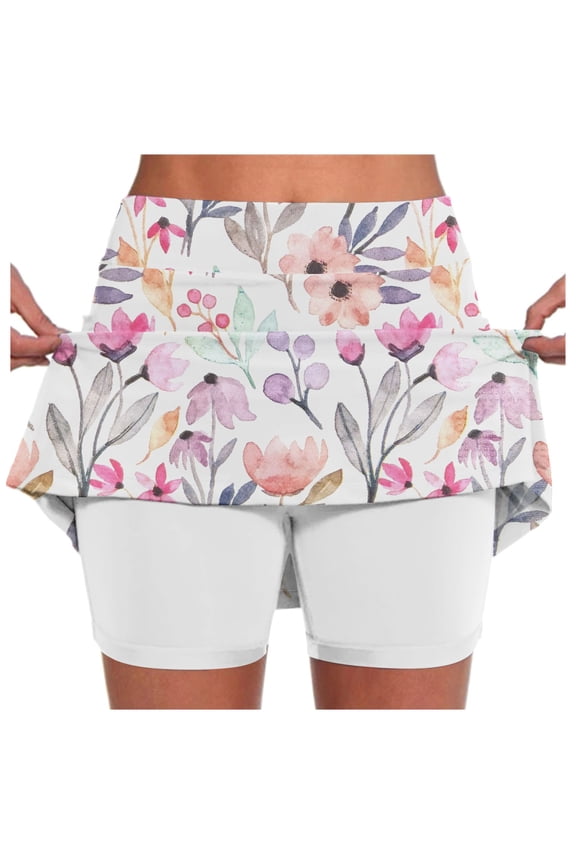 Skater Skirt Gothic Skirts for Women Mini Skirt Falda Blue Skirt Tennis Skirt Golf Skorts Athletic High Waisted with Pockets Inner Shorts Sport Workout Pleated Mini Skirt with Underpants 3XL