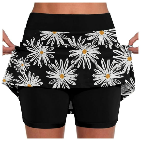 Fsqjgq Skirts for Women Athletic Tennis Golf Skirts High Waisted with Pockets Inner Shorts Athletic Skorts Sports Running Active Skirts Summer Workout Outfits Mini Skirts Green Skirt Y2K Skirt XL