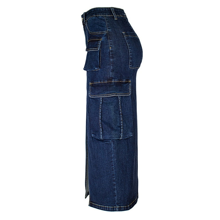 Sweet Daily Solid Make Old Pocket Denim Skirts Sweet Daily Solid Make Old Pocket Denim Skirts