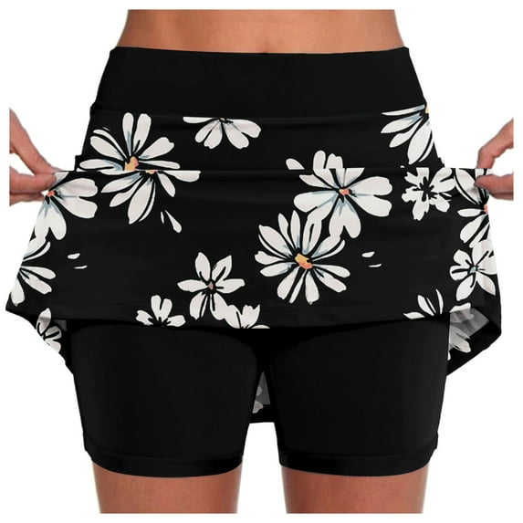 Fsqjgq Skirts for Women Long Tennis Golf Skirts High Waisted with Pockets Inner Shorts Athletic Skorts Sports Running Active Skirts Summer Workout Outfits Mini Skirts Wrap Skirt Business Casual L