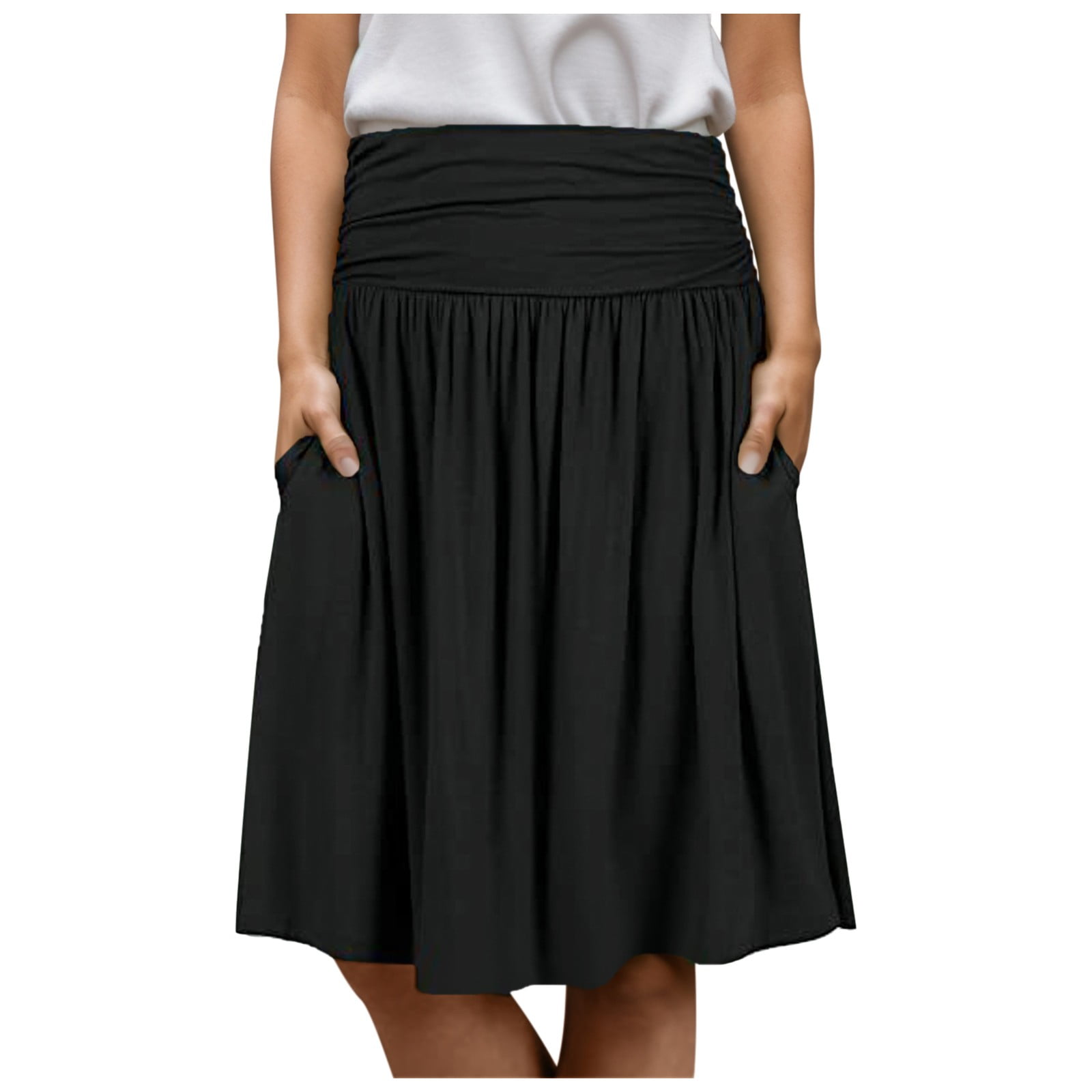 Fsqjgq Skirts for Women Midi Skirt Black Denim Maxi Skirt Summer