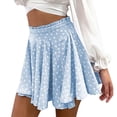 thumbnail image 1 of Fsqjgq Skirts for Women Pleated Skirts for Women Blue Summer Maxi Skirt ELegant Leather Mini Skirt Women's Sexy Fashion Printed Short Skirt Mini Skirt For Women L, 1 of 6