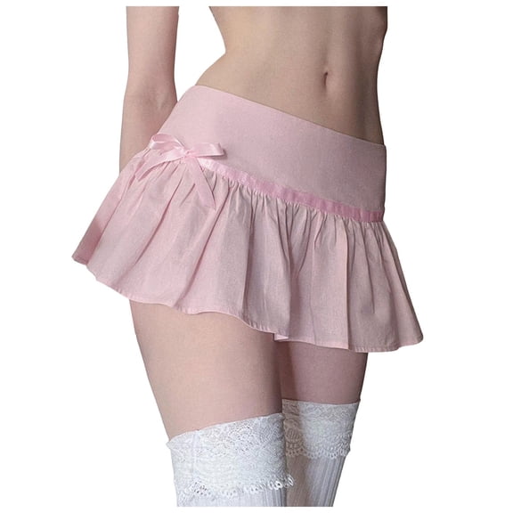 Fsqjgq Skirts for Women Short Trendy Casual Pleated Skirts Womens Sweet Ballet Girl Irregular Rose Flower Tassel Short Skirt Hot Girl Low Waist Slim Double Layer Fairy Skirt Linen Skirts Goth Sk S