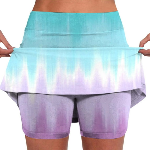 Fsqjgq Skirts for Women To The Knees Tennis Golf Skirts Summer Workout Outfits Athletic Skorts Mini Skirt with Pockets High Waisted Jogging Skirts Sports Yoga Skirts Stretch Shorts Navy Skirt Y2 M