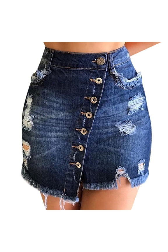 Skirts for Women Preppy Faldas Para Mujer Summer Plus Size Shorts Women's Denim Mini Skirt Women's Skirt Gold Xl