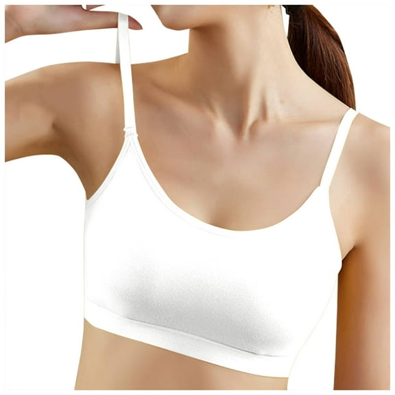 Fsqjgq Sports Bras for Women Basic Scoop Neck Wireless Bras No Padding Bralette Ultra Comfortable Soft Smoothing Seamless Everyday Bra Yoga Beauty Back M