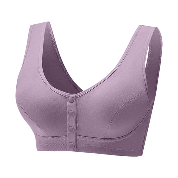 Fsqjgq Sports Bras for Women Plus Size Middle Aged Elderly Comfortable Bralettes Underwear Comfort Seamless Padded Lightly Lined Wireless Bras Purple Xxxl