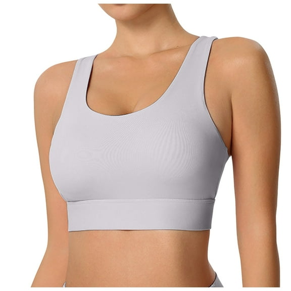 Fsqjgq Sports Bras for Women Underwear Bandeau Bra Work Out Beautiful Back Backless Bra Push Up Women's Sexy Large Size Integrated High Strength Shockproof Yoga Running Fitness Sports Bra Bralette