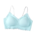 thumbnail image 1 of Fsqjgq Sports Bras for Women Underwear Sports Bra Plus Size T-Shirt Bras No Show Bras for Women Front Side Buckle Lace Edge Without Steel Ring Movement Seamless Gathering Adjustment Yoga Sleep Large, 1 of 7