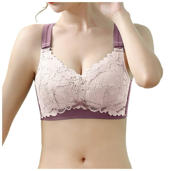 Fsqjgq Sports Bras for Women Underwear Sports Bra Wireless Bras High Support Sports Bras for Women Thin Lace Big Chest Small Breathable No Underwire Plus Size Bra Underwear Seamless Sports Bras Tank