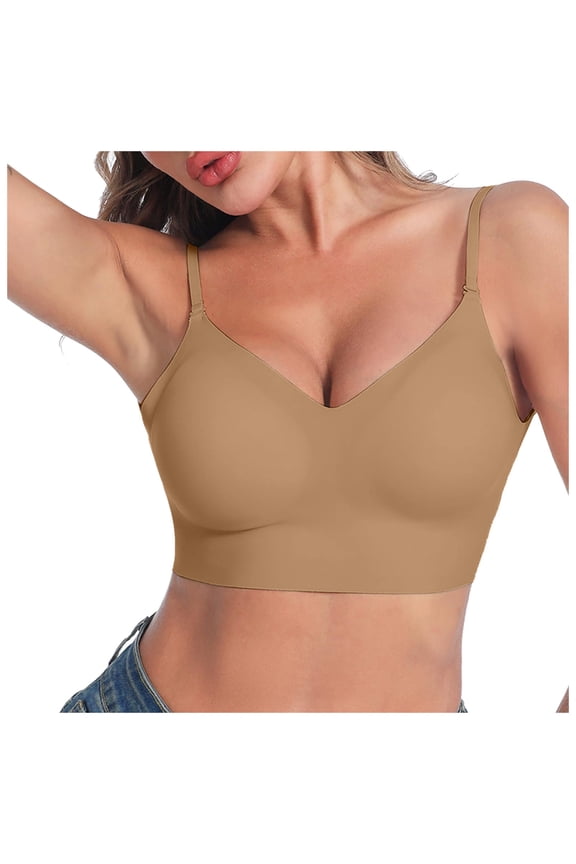 Sports Bras for Women Underwear Built In Bra Tank Tops Plus Size T-Shirt Bras Racerback Sports Bras for Women Low Back Bra for Women Wirefree Seamless Bra Backless Multiway Straps Convertible