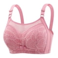 thumbnail image 1 of Fsqjgq Sports Bras for Women Large Size Thin Bralettes Comfort Underwear Floral Lace Gathered Push Up Wireless Bras Full Coverage Everyday Bra 38, 1 of 3