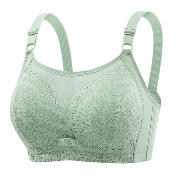 Fsqjgq Sports Bras for Women Large Size Thin Bralettes Comfort Underwear Floral Lace Gathered Push Up Wireless Bras Full Coverage Everyday Bra 38