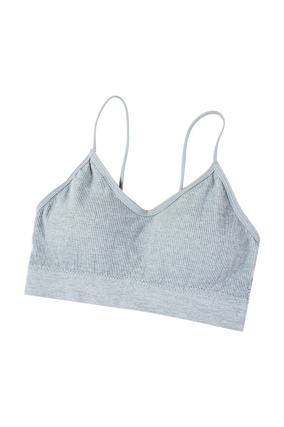 Sports Bras for Women Removable Cup Padded Lightly Lined Wireless Bras Smoothing Comfort Soft Full Coverage T-Shirt Bras Bralettes Grey