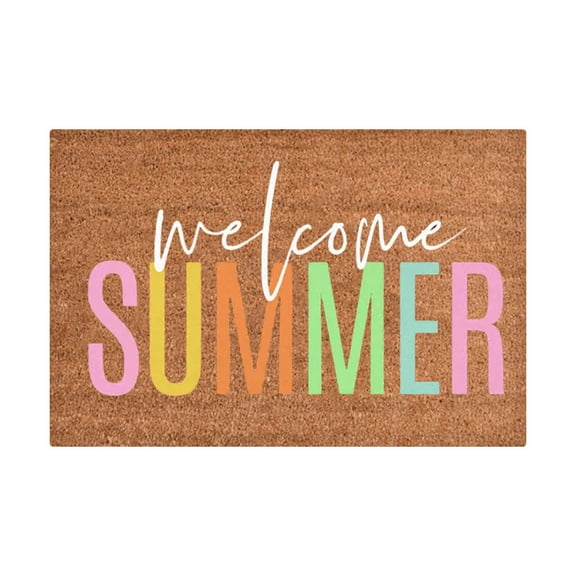 Fsqjgq Spring Summer Doormats Non Slip Polyester Welcome Mat Entry Rug Cute Floral Indoor Outdoor Front Mats Carpet,16"x 24" 1 Piece