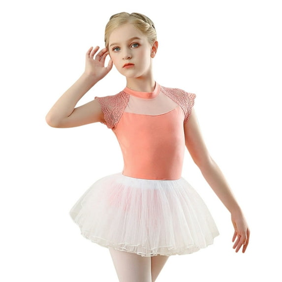 Fsqjgq Stitch Pajamas Trendy Girls Clothes Outfits Kid Girls Ballet Dance Dress Lace Short Sleeve Leotards with Removable Tutu Skirt Ballerina Outfit Dancewear Baby Girl Outfits Kids Sets Size 160