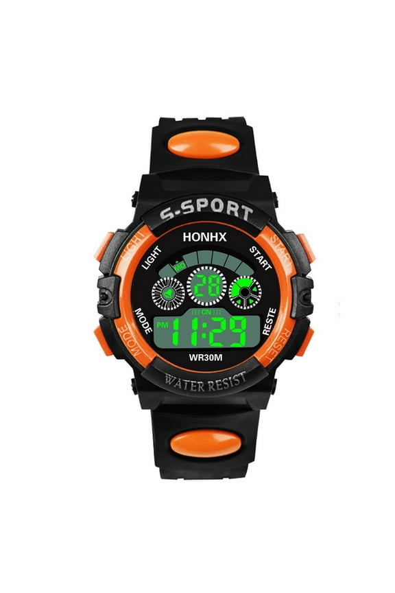 Student Sports Watch Luminous Alarm Date Digital Analog Watch Waterproof Shockproof Outdoor Mens Wristwatch A