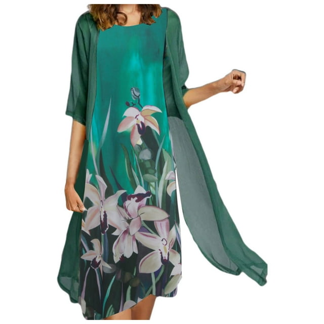 Fsqjgq Summer Dresses for Women 2024 Wedding Guest Party Dress Petite