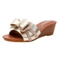 thumbnail image 1 of Fsqjgq Summer Sandals Women Women Platform Sandals Summer New Elegant Bowknot Slippers Outer Wear Thick Soled Fashion Women Wedges Sandals Size 38 Gold, 1 of 9