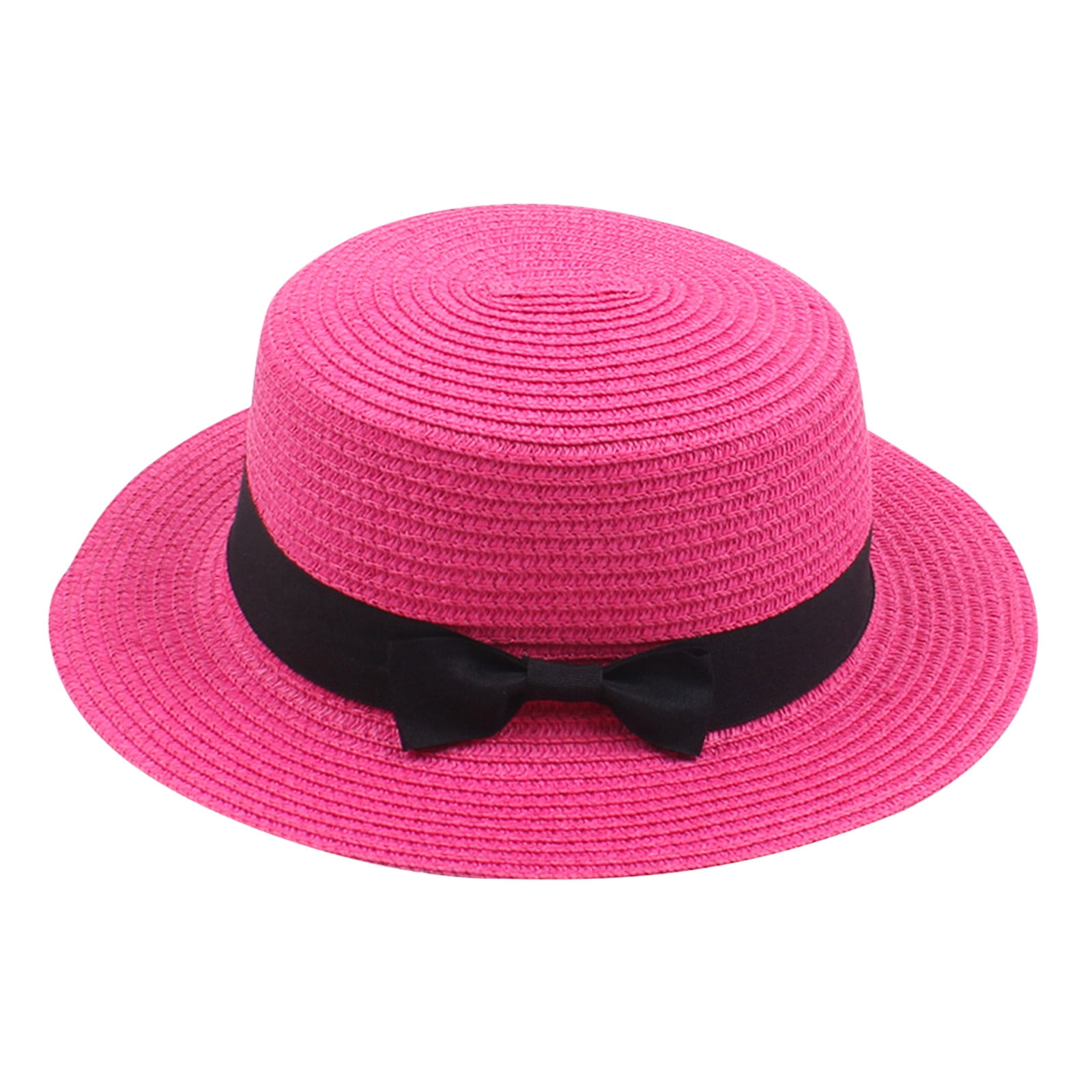 Fsqjgq Sun Hat for Women Packable Buckle Hats Tea Party Hats Kids Summer  Fedora Straw Hat Wide Brim Floppy Beach Sun Cap Visor Hat , 