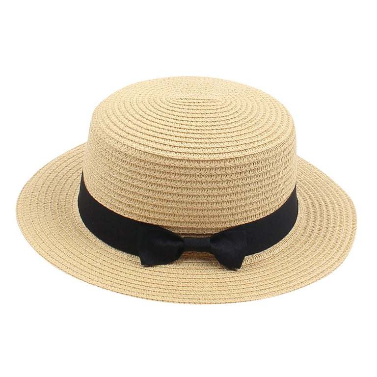 Fsqjgq Sun Hat for Women Adjustable Buckle Hats Men's Sun Hats Kids Summer  Fedora Straw Hat Wide Brim Floppy Beach Sun Cap Visor Hat ,Green