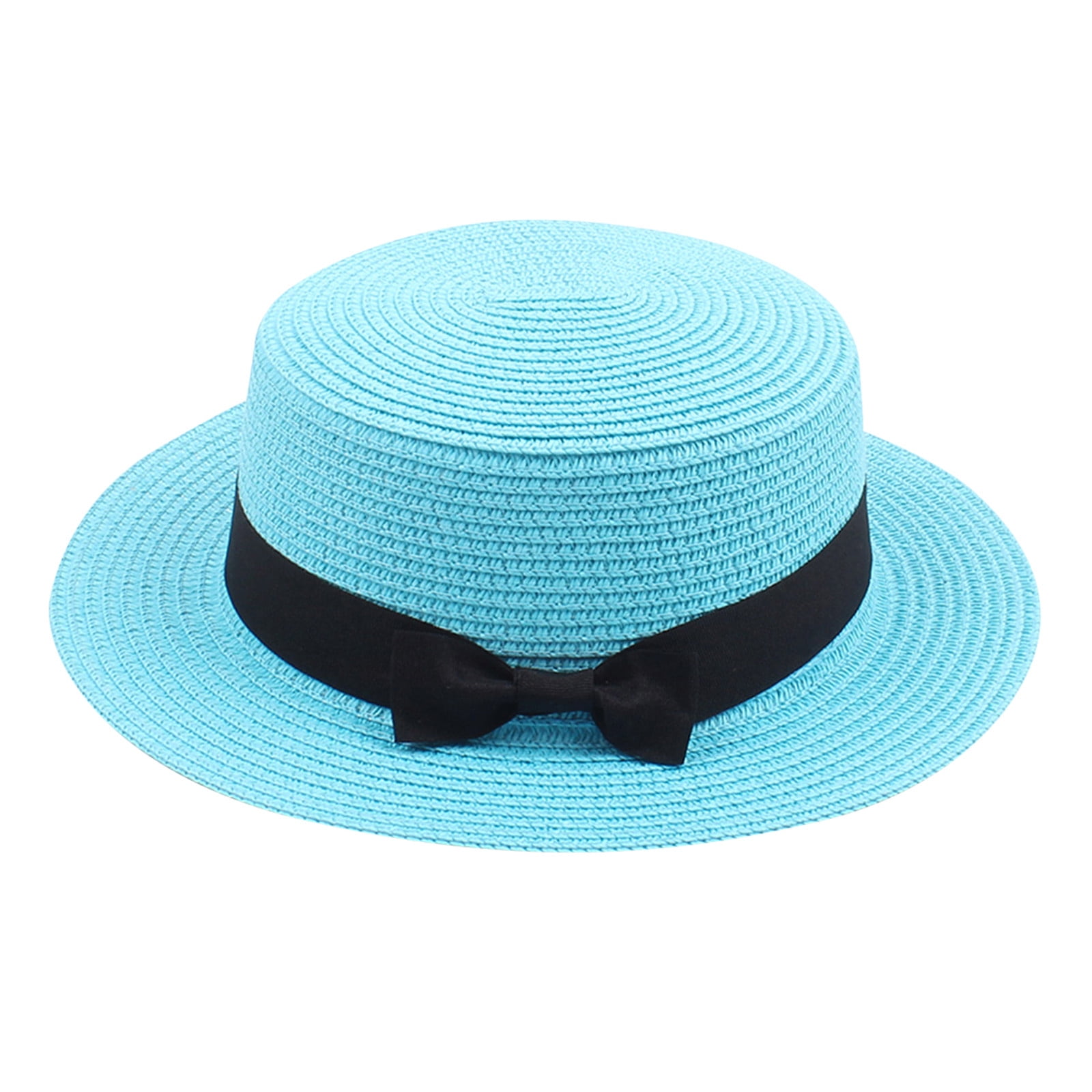 Fsqjgq Sun Hat for Women Adjustable Buckle Hats Men's Sun Hats Kids Summer  Fedora Straw Hat Wide Brim Floppy Beach Sun Cap Visor Hat ,Green 