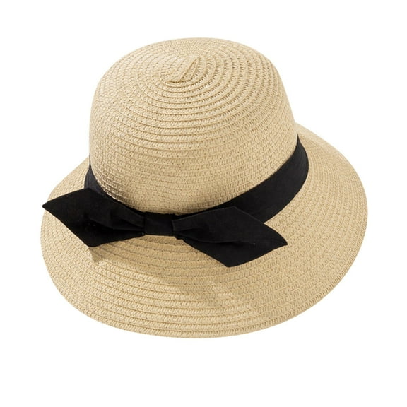 Fsqjgq Sun Hat for Women Packable Buckle Hats Sunhat Women Bow Visor Hat Vacation Travel Hat Summer Hat Foldable Outdoor Hat ,Gray