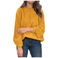 thumbnail image 1 of Fsqjgq Sweaters for Women Yellow Pullover Tops Women's Cardigan Oversized Crewneck Sweaters Long Sleeve Casual Ribbed Knit Winter Clothes Pullover Sweaters Blouse Top Women's Fashion Cardigan, 1 of 4