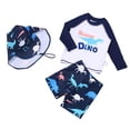 thumbnail image 1 of Fsqjgq Toddler Boys Two Piece Swimsuit Set Toddler Baby Boy Clothes Swimwear Dinosaur Swimsuit Rash Guard and Hat Clothing Sets 5-6 Years, 1 of 3